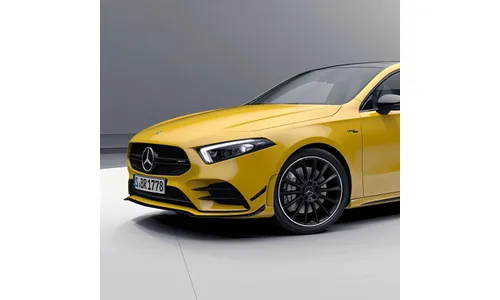 Комплект черной глянцевой решетки Twin-Blade Mercedes-Benz A-Класс W177/V177 в стиле A 35 AMG — фото 3