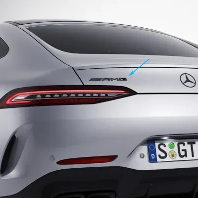 Шильдик AMG Mercedes-AMG GT X290 на крышку багажника, черный хром — фото 1