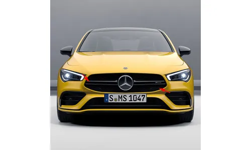 Комплект черной глянцевой решетки Twin-Blade Mercedes-Benz CLA C118/X118 в стиле CLA 35 AMG — фото 2
