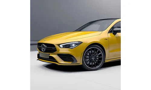 Комплект черной глянцевой решетки Twin-Blade Mercedes-Benz CLA C118/X118 в стиле CLA 35 AMG — фото 1