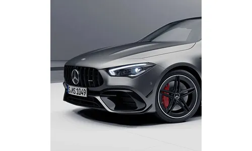 Решетка радиатора Panamericana Mercedes-AMG CLA 45 C118/X118, темный хром — фото 2