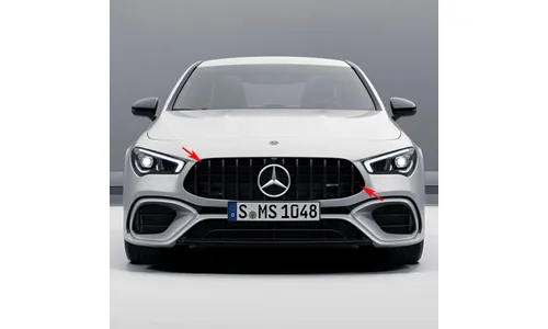 Решетка радиатора Panamericana Mercedes-AMG CLA 45 C118/X118, темный хром — фото 3