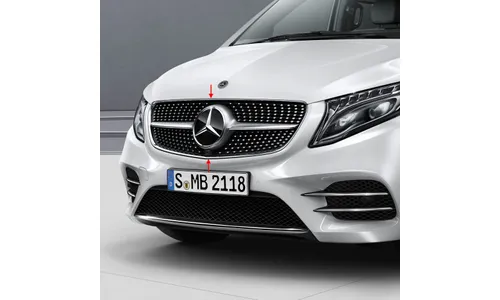 Решетка радиатора Diamond AMG Mercedes-Benz V-Класс W447 до 05.2019 без Distronic, хромированные штифты — фото 1