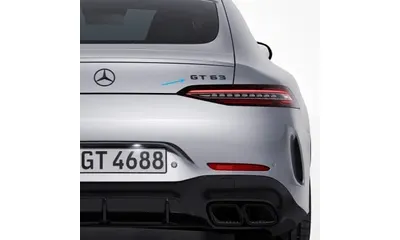 Шильдик GT63 Mercedes-AMG GT X290 на крышку багажника, темный хром — фото 1