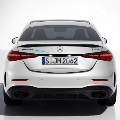 Шильдик AMG Mercedes-Benz C-Класс W206/S206 на крышку багажника, темный хром — фото 1