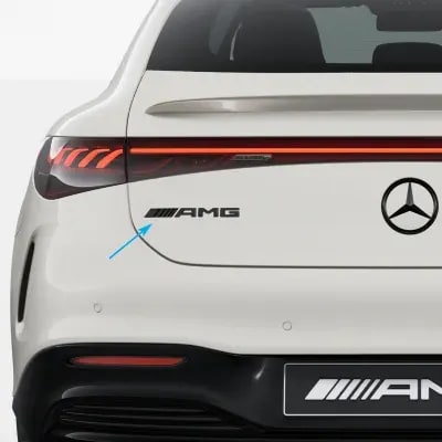 Черный шильдик AMG Mercedes-Benz EQS V297 на крышку багажника — фото 1