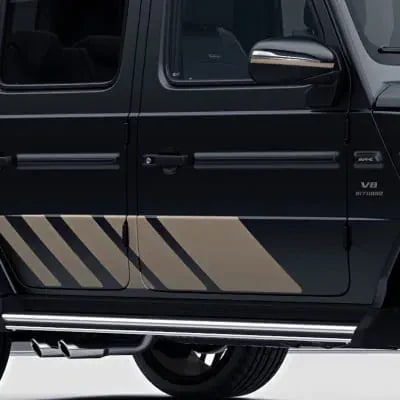 Комплект золотистых наклеек AMG Techgold Mercedes-Benz G-Class W463A на кузов и зеркала — фото 1