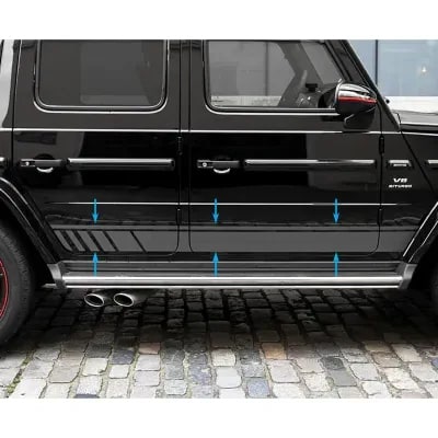Боковые спортивные полосы AMG Mercedes-Benz G-Класс W463A, серые, 2 шт. — фото 1