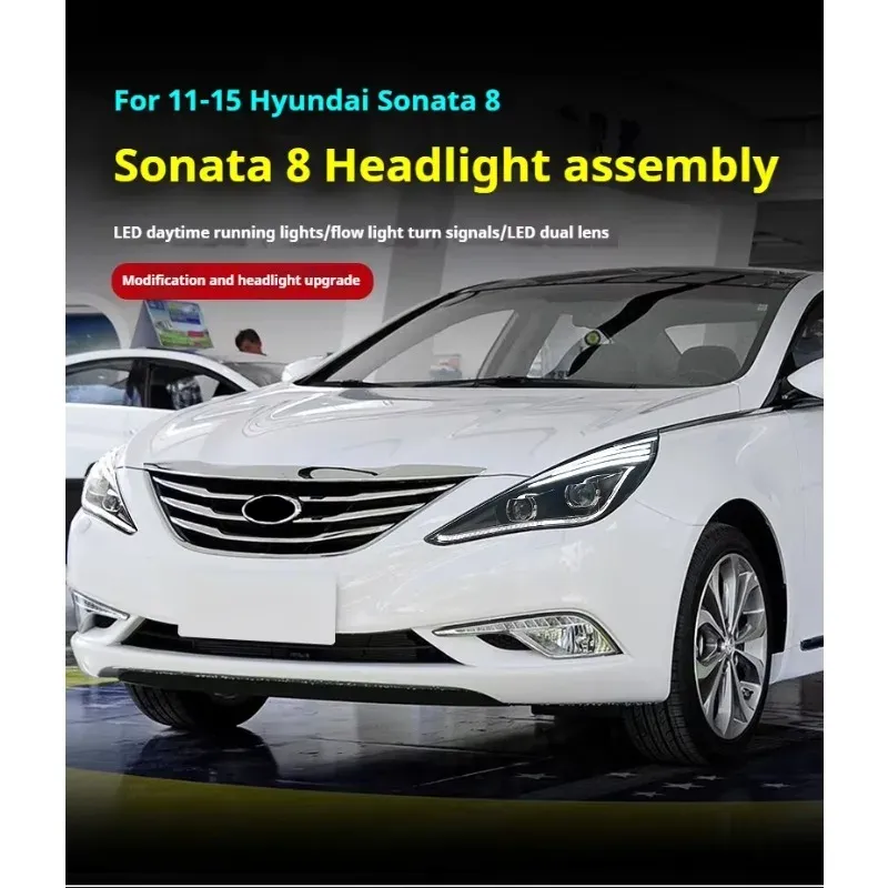 Фары передние LED с ходовыми огнями для Hyundai Sonata (2011-2015), комплект, комплект, FT Carlight Carlight — фото 5