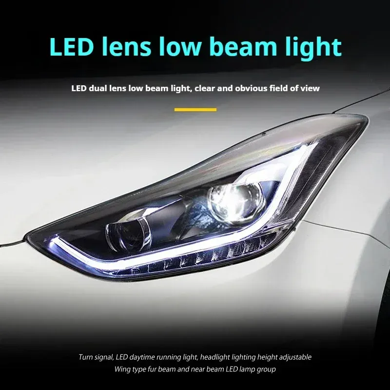 Фары передние LED с ходовыми огнями для Hyundai Elantra (2012-2018), комплект, FT Carlight — фото 4