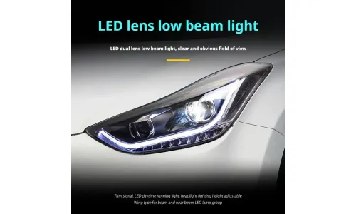 Фары передние LED с ходовыми огнями для Hyundai Elantra (2012-2018), комплект, FT Carlight — фото 4