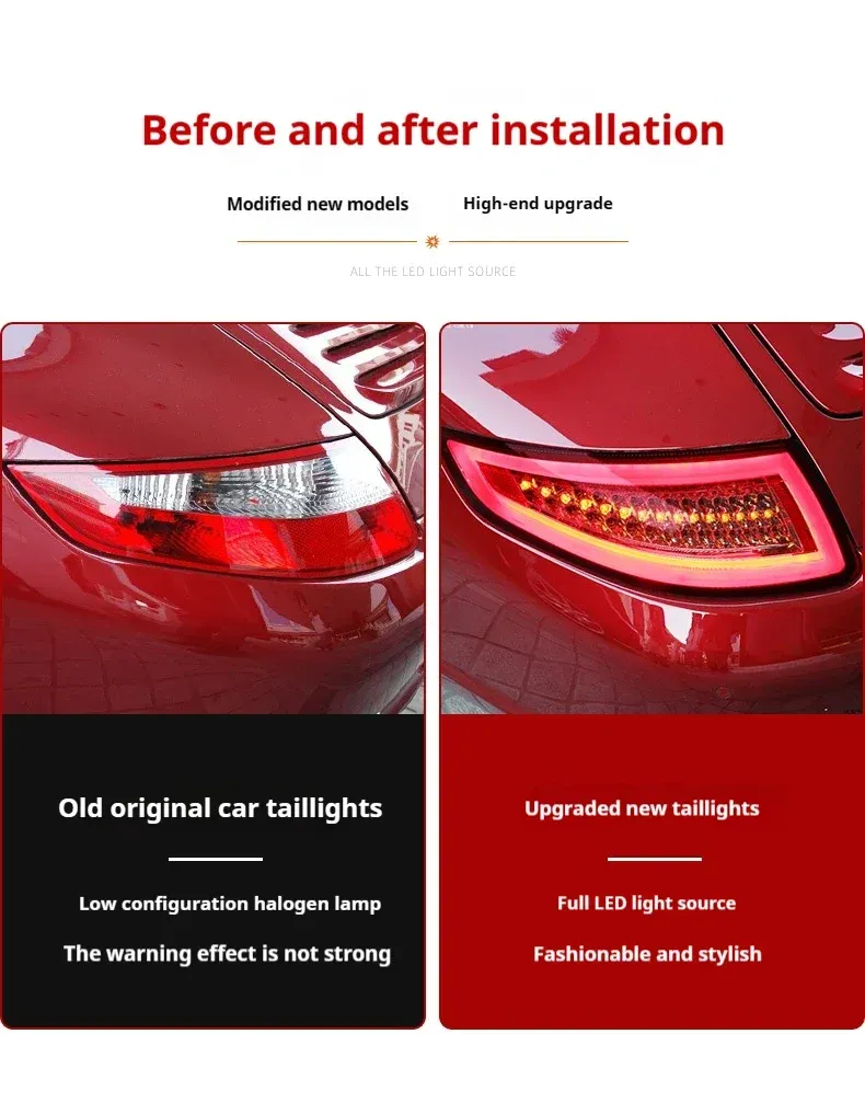 Задние LED-фонари динамический поворотник для Porsche 911 997.1 (2005-2008), комплект, комплект, FT Carlight Carlight — фото 7
