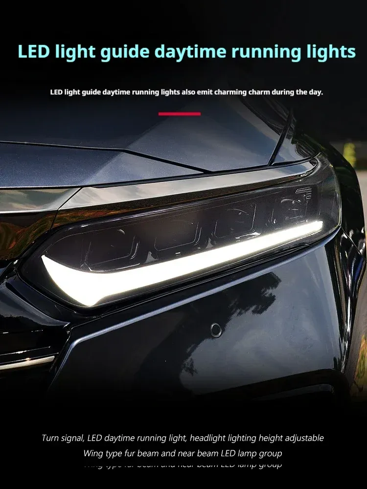 Фары передние LED с ходовыми огнями для Honda Accord 10 (2018-2023), комплект, комплект, FT Carlight Carlight — фото 3