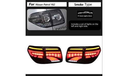 Задние LED-фонари динамический поворотник для Nissan Patrol Y62 (2012-2019), комплект, комплект, FT Carlight Carlight — фото 1