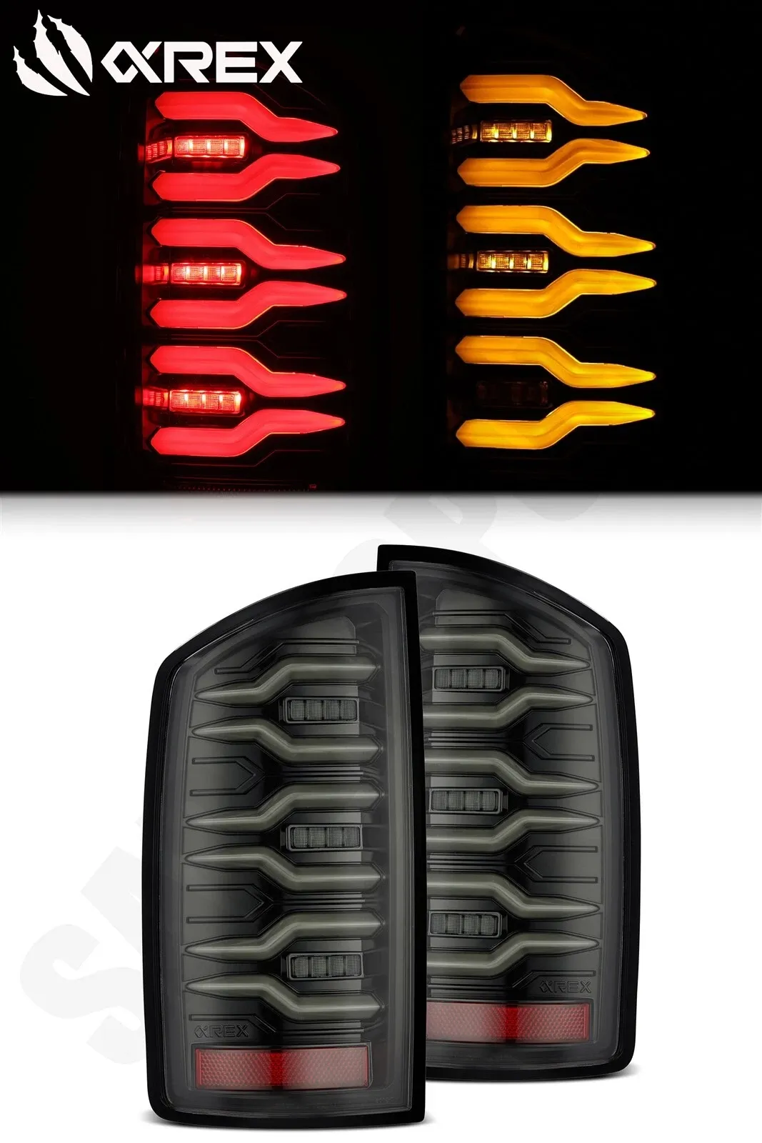 Фонари задние светодиодные LUXX Alpha-Black для Dodge Ram 1500 2002–2006, AlphaRex — фото 1