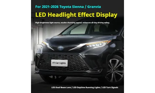 Фары передние LED с ходовыми огнями для Toyota Sienna Granvia (2021-2026), комплект, комплект, FT Carlight Carlight — фото 5