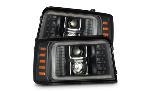 Фары галогеновые Black Pro Series для Ford F-150/250 Bronco 1992–1996, AlphaRex — фото 2