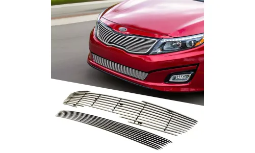Kia Optima 2011-2013 LX EX верхняя алюминиевая хром решетка с ламелями, вставка — фото 1