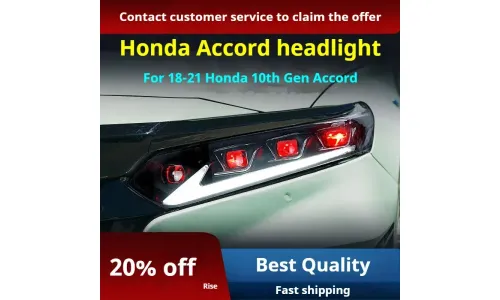 Фары передние LED с ходовыми огнями для Honda Accord 10 (2018-2022), комплект, FT Carlight — фото 2