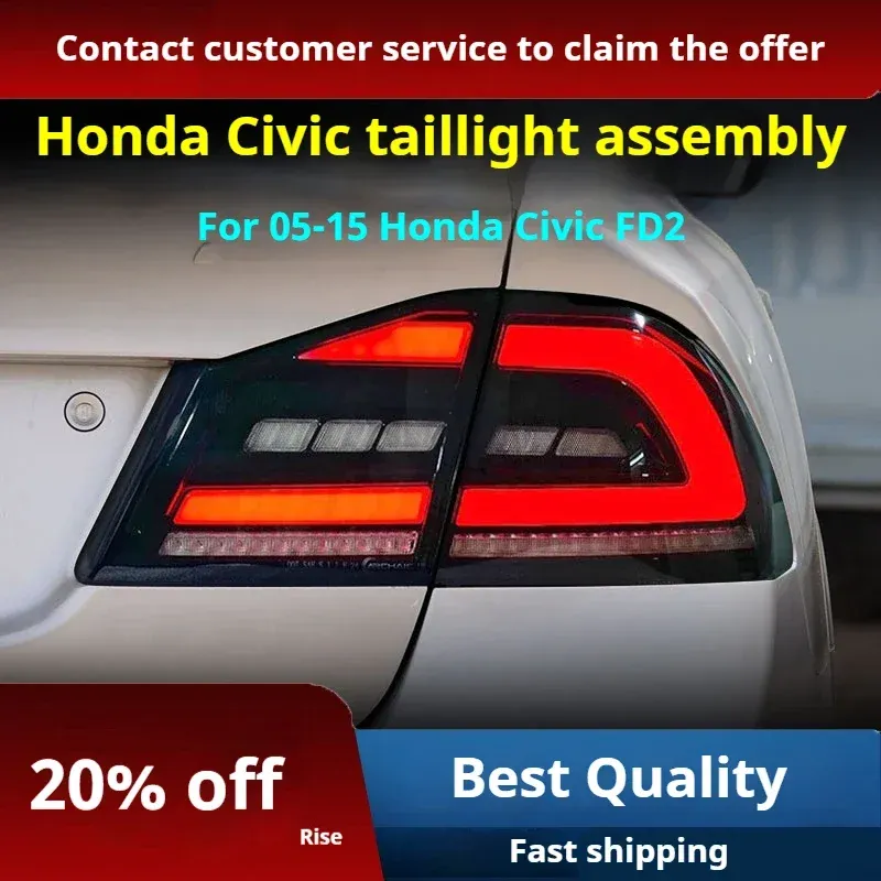 Задние LED-фонари динамический поворотник для Honda Civic FD (2005-2015), комплект, комплект, FT Carlight Carlight — фото 3