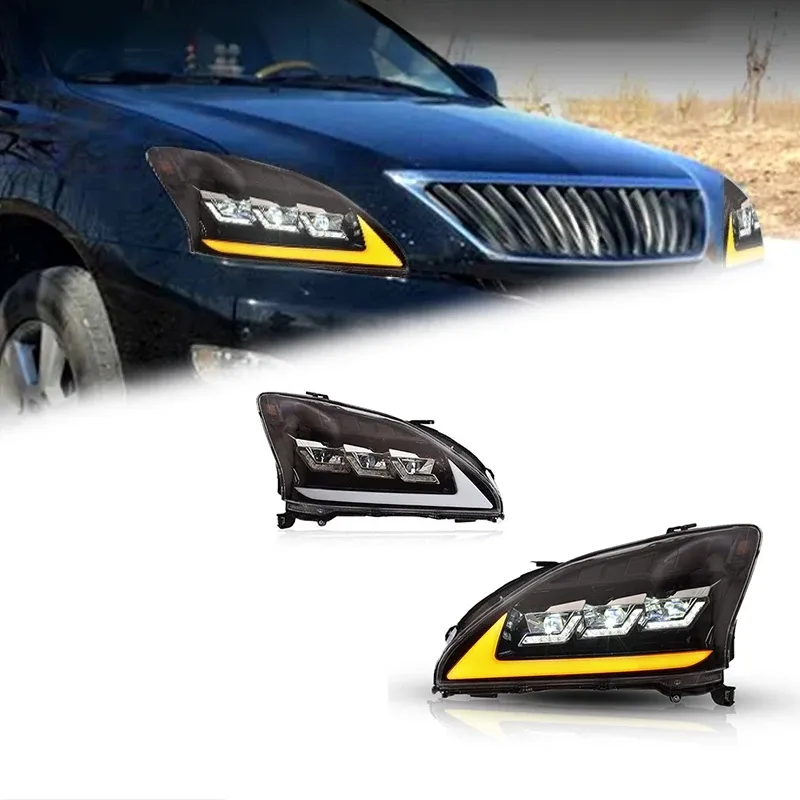 Фары передние LED с ходовыми огнями для Lexus RX300/RX350 (2003-2008), комплект, комплект, FT Carlight Carlight — фото 1