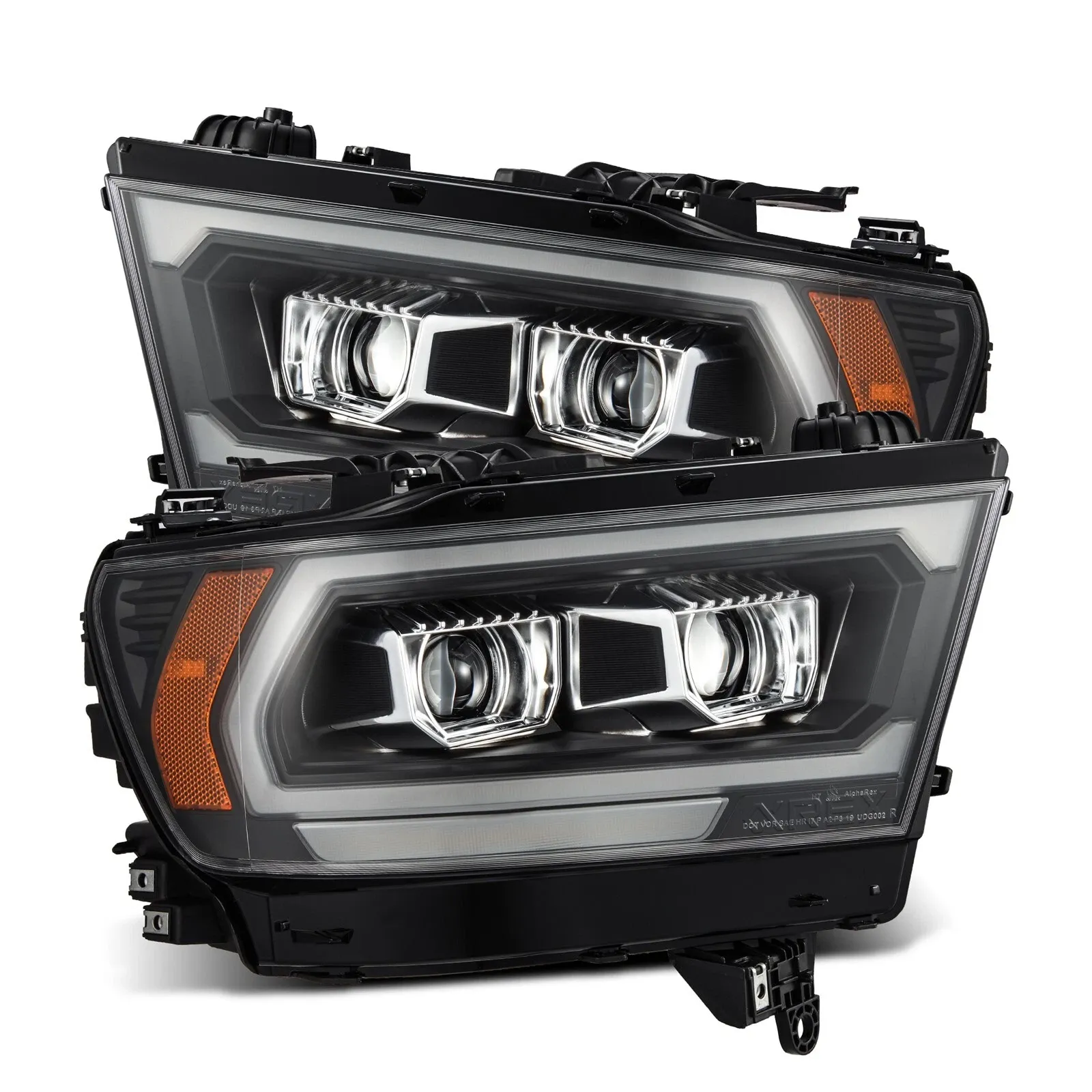 Фары Black Pro для Ram 1500 Tradesman & Big Horn 2019–2024, AlphaRex — фото 2