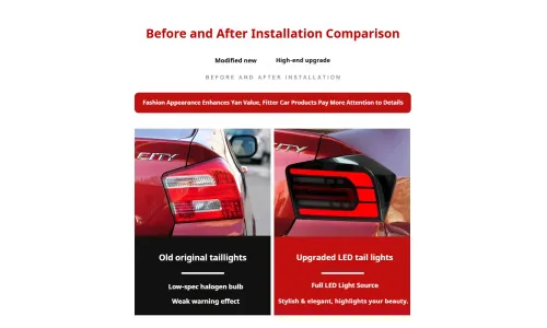 Задние LED-фонари динамический поворотник для Honda City (2008-2014), комплект, комплект, FT Carlight Carlight — фото 7