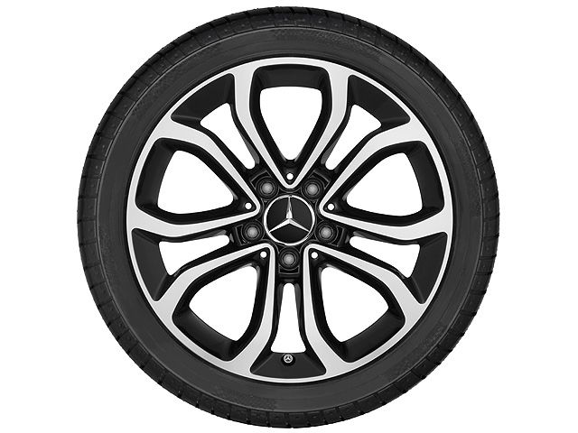 Диск колесный R17 Mercedes C-class W205, S205, C205, A205 , черный, 5 сдвоенных спиц, оригинал — фото 1