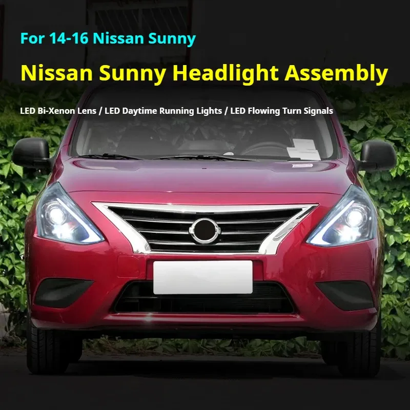 Фары передние LED с ходовыми огнями для Nissan Sunny/Almera (2014-2016), комплект, комплект, FT Carlight Carlight — фото 5
