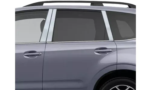 Накладки стоек дверей из нержавеющей стали 6 шт отделка окон QAA для Subaru Forester 2014-2017 — фото 1