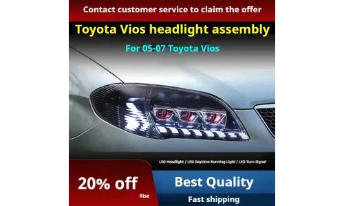 Фары передние LED с ходовыми огнями для Toyota Vios (2005-2007), комплект, комплект, FT Carlight Carlight — фото 2