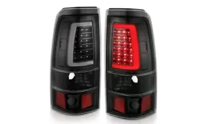 GMC Sierra 3500 2001-2006 задние фонари - Plank Style, цвет черный w/прозрачный Lens, коплект, ANZO USA — фото 1
