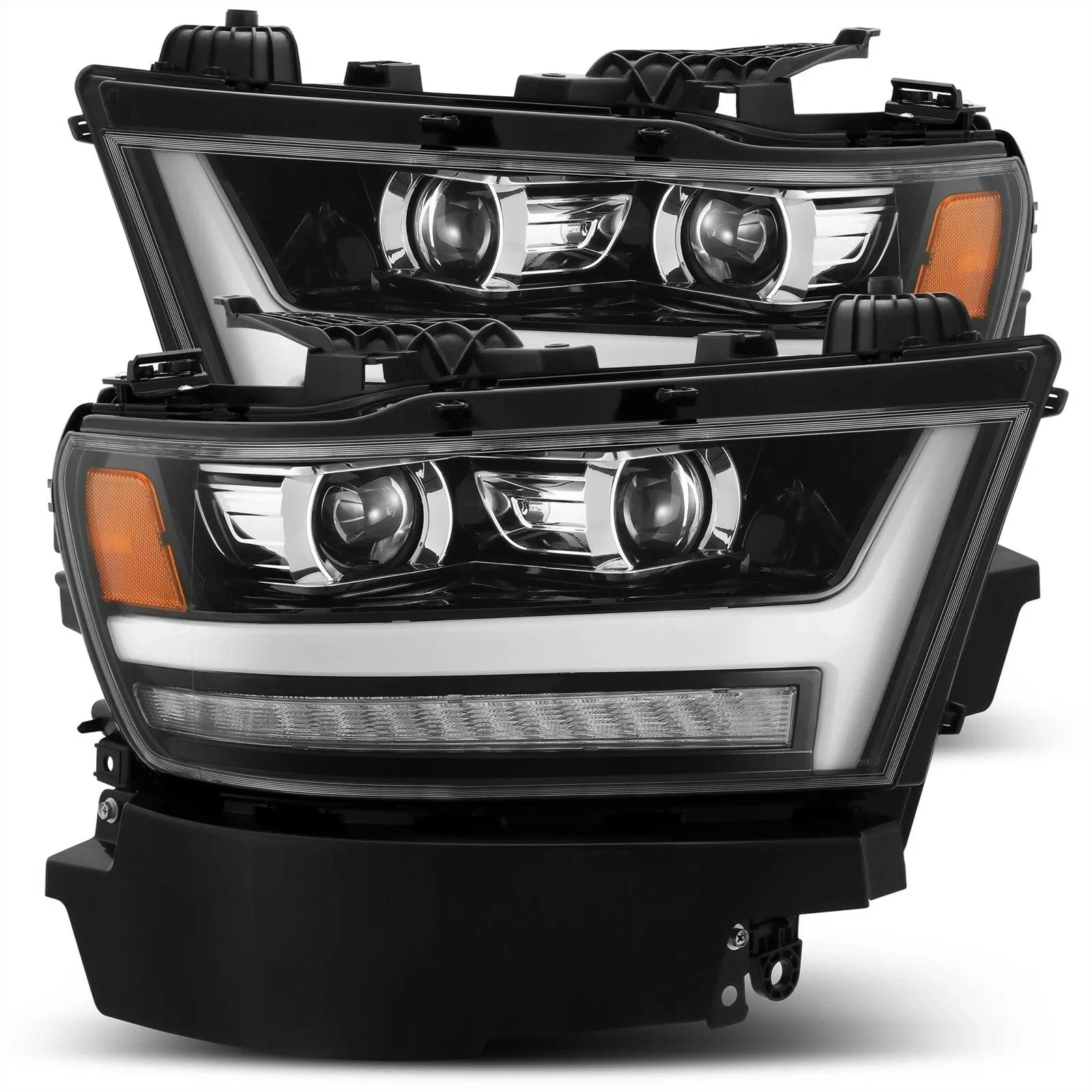 Фары Pro Jet Black для Ram 1500 Tradesman & Big Horn 2019–2024, AlphaRex — фото 1