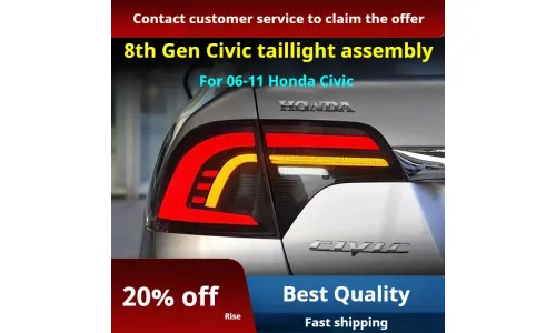 Задние LED-фонари динамический поворотник для Honda Civic 8-го поколения (2006-2011), комплект, комплект, FT Carlight Carlight — фото 2