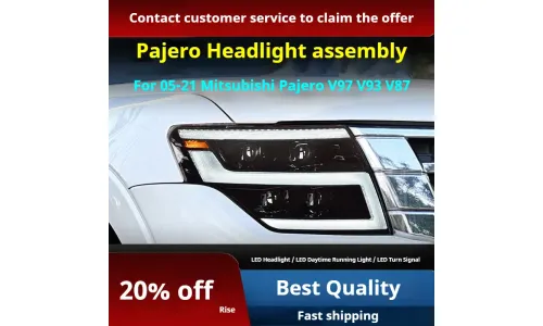 Фары передние LED с ходовыми огнями для Mitsubishi Pajero V97 (2005-2021), комплект, комплект, FT Carlight Carlight — фото 2
