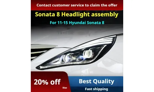 Фары передние LED с ходовыми огнями для Hyundai Sonata (2011-2015), комплект, комплект, FT Carlight Carlight — фото 2