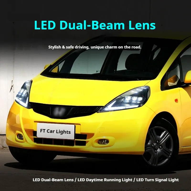 Фары передние LED с ходовыми огнями для Honda Fit Jazz GK5 (2008-2013), комплект, комплект, FT Carlight Carlight — фото 4