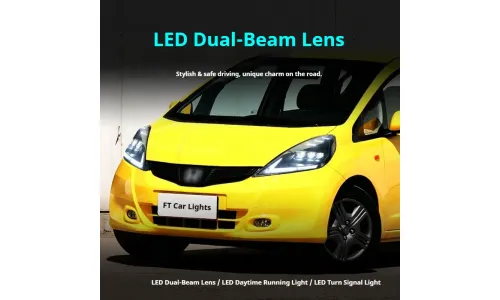 Фары передние LED с ходовыми огнями для Honda Fit Jazz GK5 (2008-2013), комплект, комплект, FT Carlight Carlight — фото 4