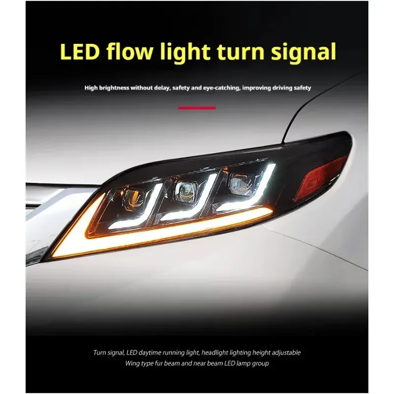 Фары передние LED с ходовыми огнями для Toyota Sienna (2011-2020), комплект, комплект, FT Carlight Carlight — фото 4