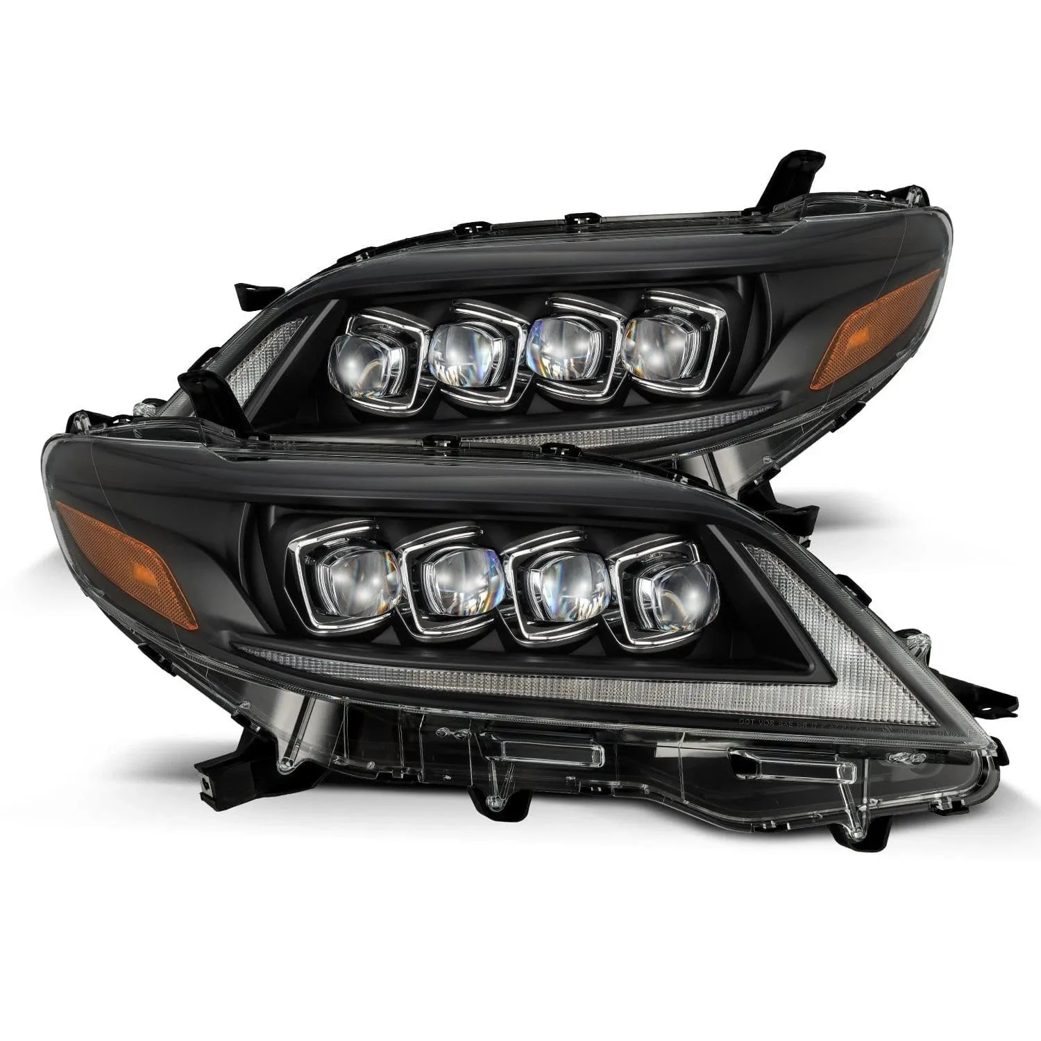 Фары светодиодные Black NOVA для Toyota Sienna L/LE/XLE 2011–2020, AlphaRex — фото 1