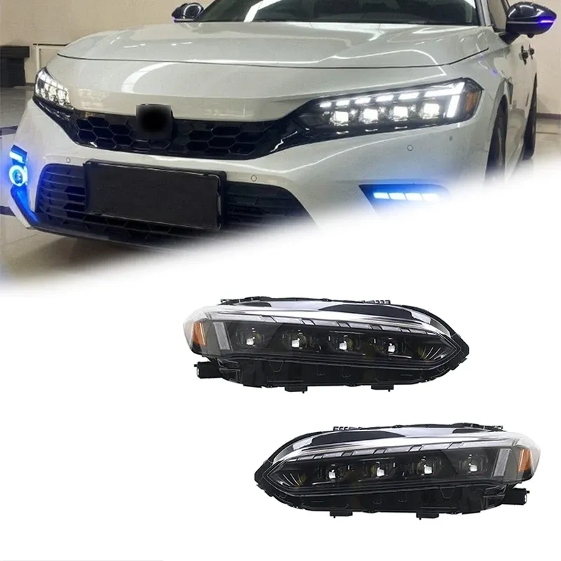 Фары передние LED с ходовыми огнями для Honda Civic 11 (2022-2025), комплект, FT Carlight — фото 1