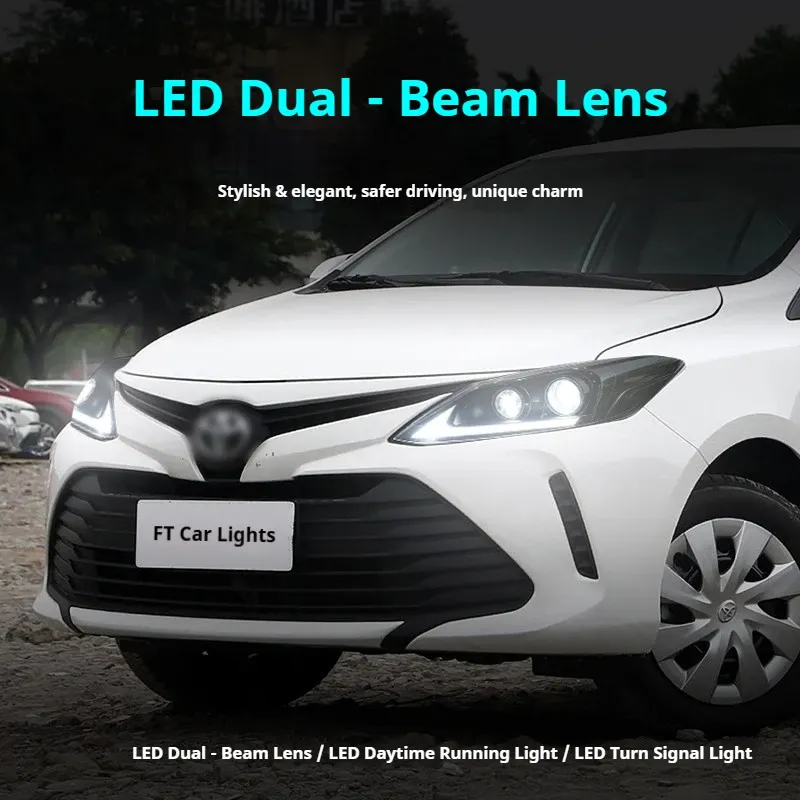 Фары передние LED с ходовыми огнями для Toyota Vios (2017-2019), комплект, комплект, FT Carlight Carlight — фото 4