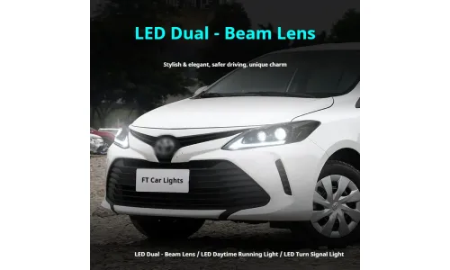 Фары передние LED с ходовыми огнями для Toyota Vios (2017-2019), комплект, комплект, FT Carlight Carlight — фото 4