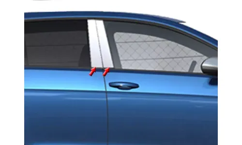 Накладки стоек дверей из нержавеющей стали 4 шт отделка двери QAA для VW Golf 4DR 2015-2017 — фото 1