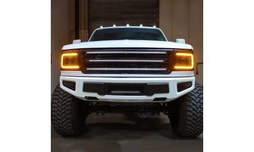 Фары проекторные светодиодные Black LUXX для Ford F-150/250/350 Bronco 1992–1996, AlphaRex — фото 4
