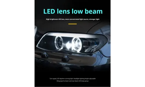 Фары передние LED с ходовыми огнями для BMW X5 E53 (2004-2006), комплект, комплект, FT Carlight Carlight — фото 2