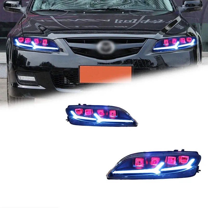 Фары передние LED с ходовыми огнями стиль демона для Mazda 6 (2003-2015), комплект, комплект, FT Carlight Carlight — фото 1