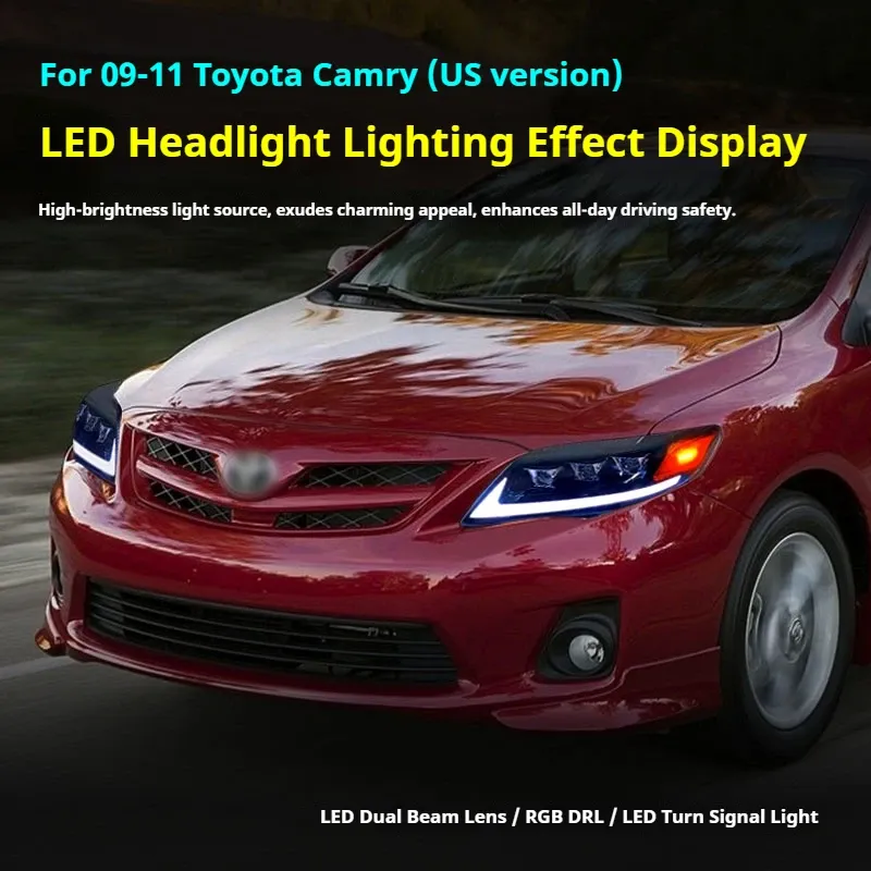 Фары передние LED с ходовыми огнями для Toyota Camry (2009-2011, США), комплект, комплект, FT Carlight Carlight — фото 5