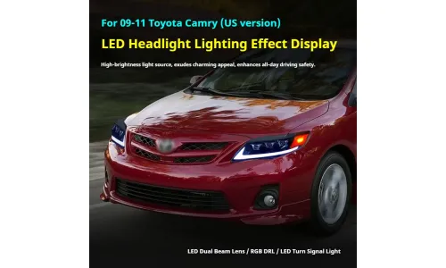 Фары передние LED с ходовыми огнями для Toyota Camry (2009-2011, США), комплект, комплект, FT Carlight Carlight — фото 5