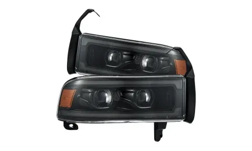 Фары проекторные светодиодные Alpha-Black LUXX для Dodge Ram 1500 1999–2001, AlphaRex — фото 1